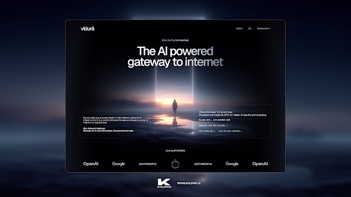 Our latest work, Vîdurā. A minimal website concept for an AI...