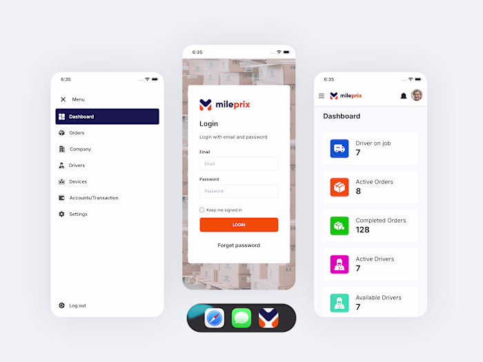 Mileprex, React JS, Admin
