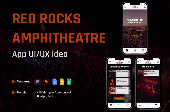 Red Rocks Amphitheatre - App UI/UX idea on Behance