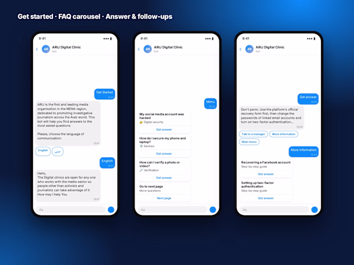 ARIJ Digital Clinic — Messenger FAQ & support bot · media