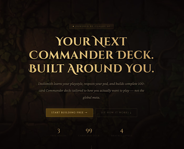 DeckSmith - AI-powered Commander deck