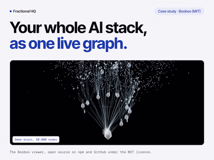 Booboo — five AI systems fused into one queryable 3D brain