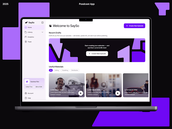 Podcast SaaS Platform UI/UX Design from scratch