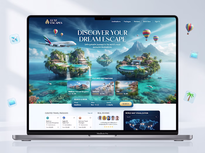Luxe Escapes - Luxury Travel & Tourism Platform Landing Page...