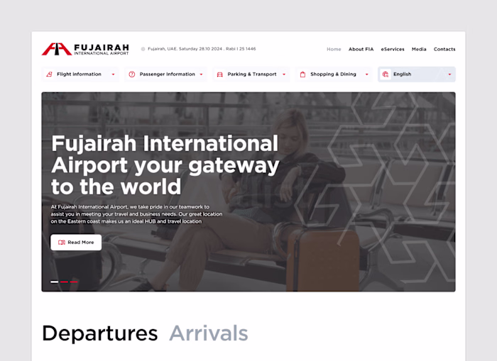 Fujairah International Airport Complete Website Redesign