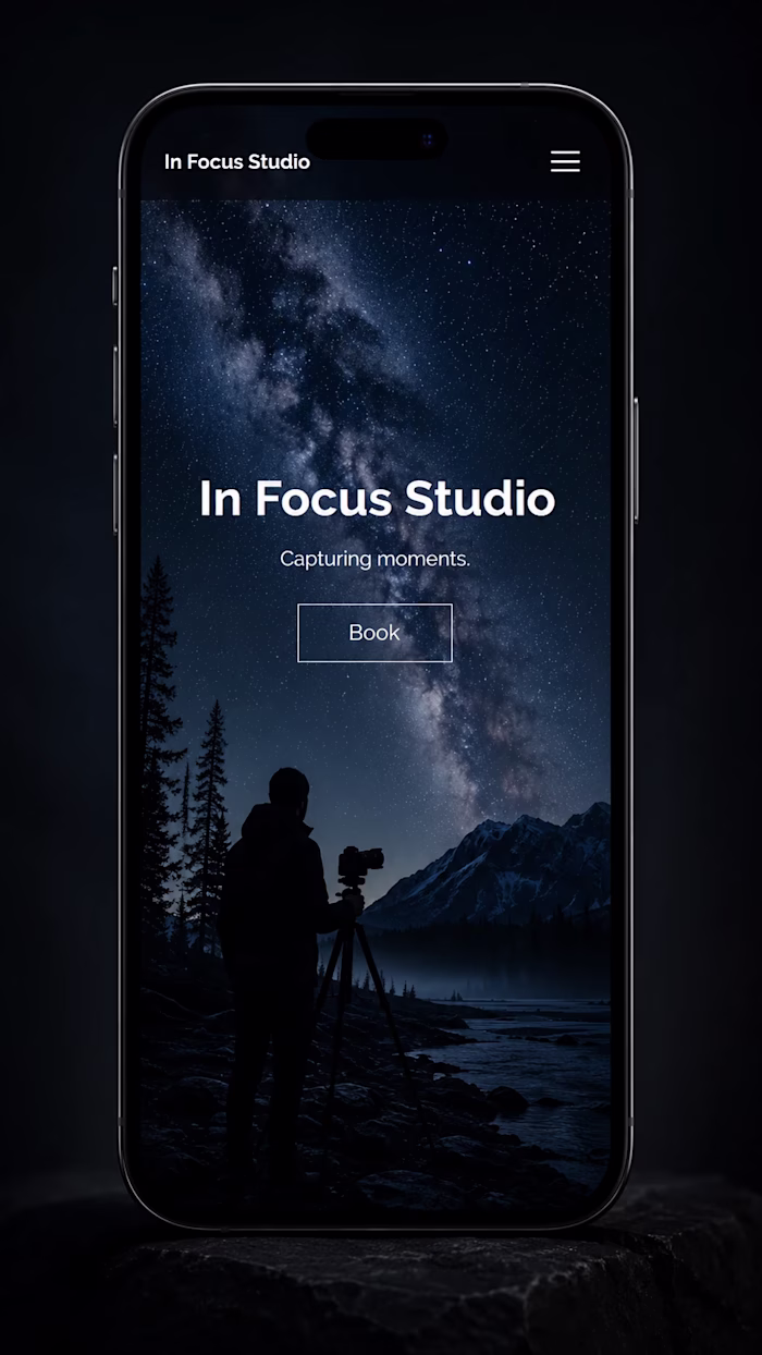 In Focus Studio Photography Hero Section