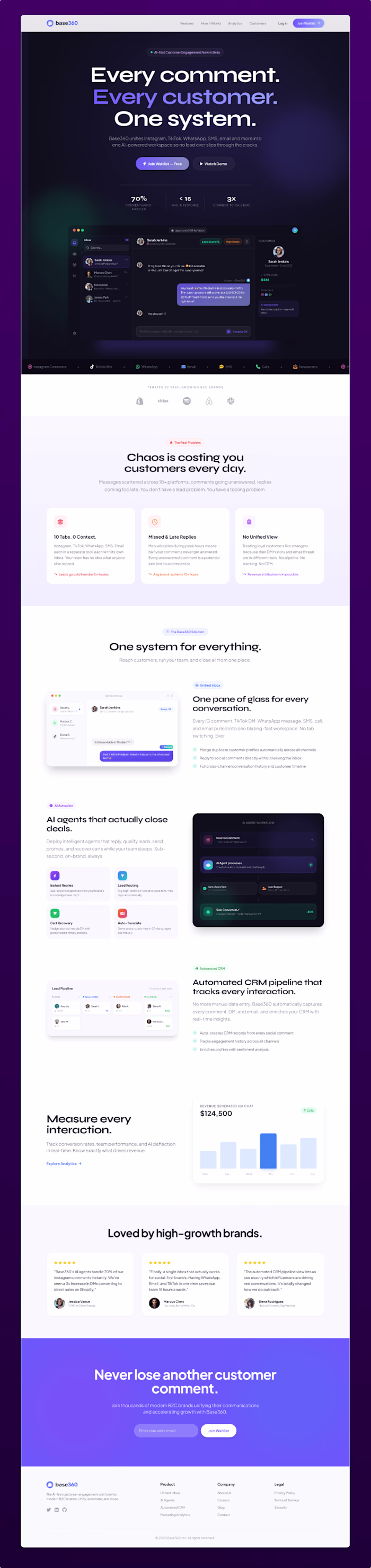 Modern SaaS landing page