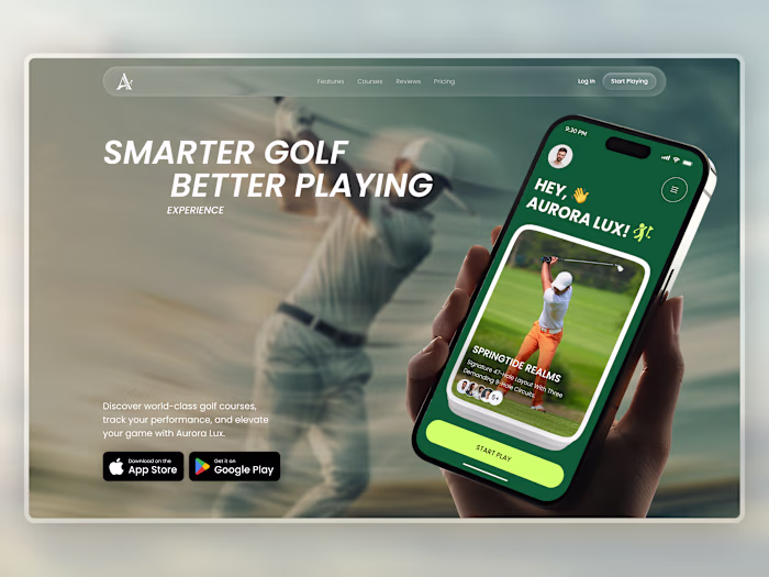 Sports App Landing Page UI