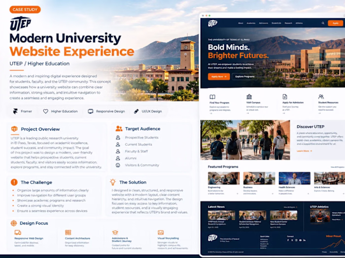Modern University Website Experience | UTEP