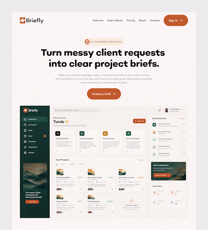 Briefly - AI-Powered Project Briefing