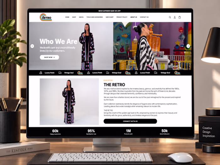The Retro: Luxury Fashion Shopify Store Design & Development
