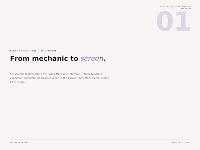 Escape From Maze — UX/UI Case Study