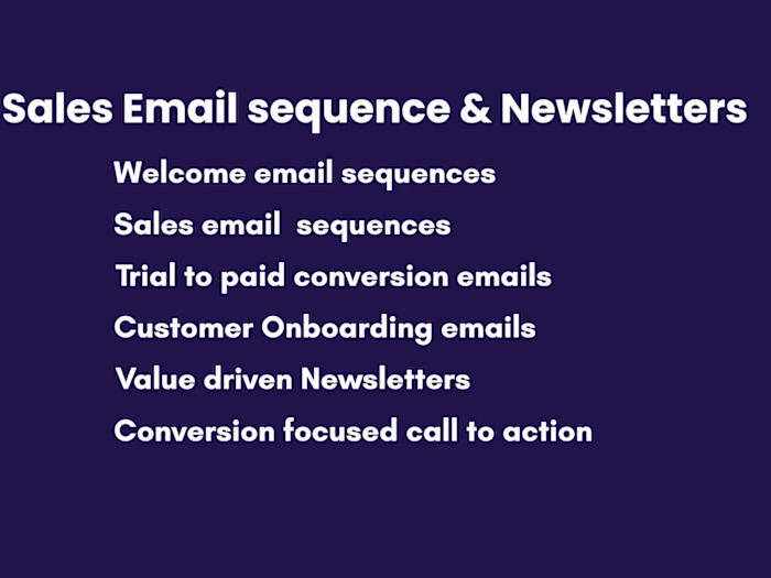 Sales Email Sequences and newsletters (spec project)