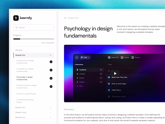 Learnfy - Personalised Course Platform