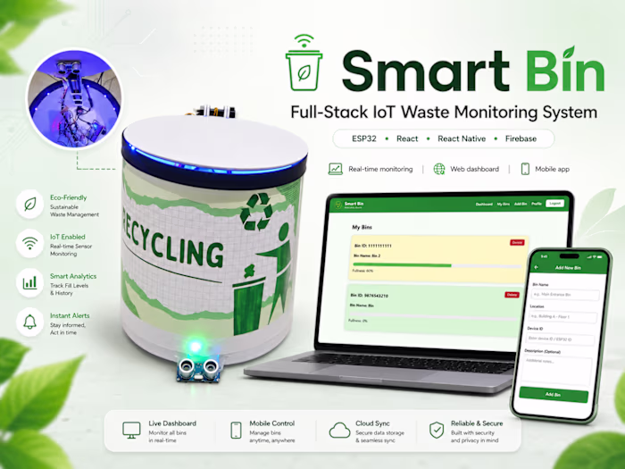 Smart Bin – Full-Stack IoT Waste Monitoring System