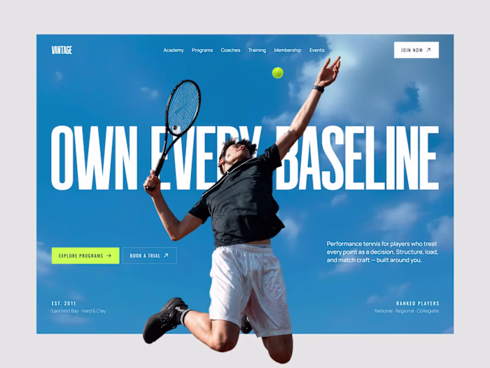 Tennis Website UIUX Design