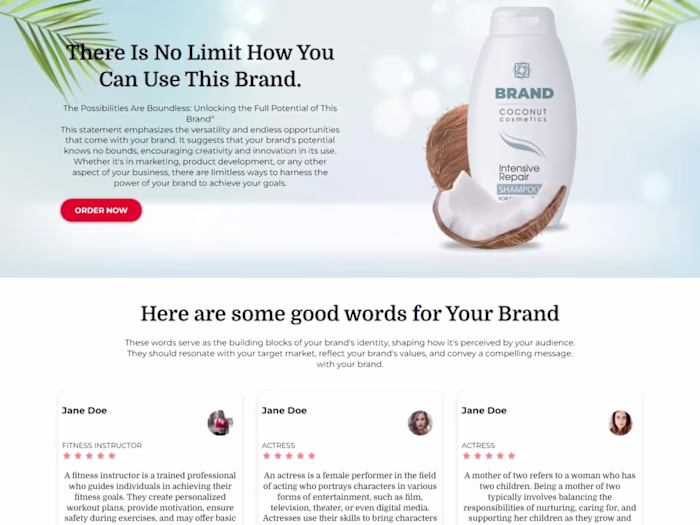 Promotional Content for Coconut Cosmetics