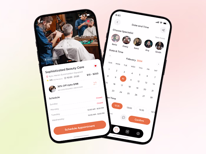 Salon Management Mobile App Design