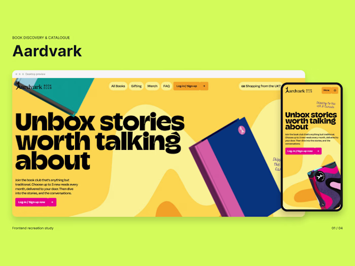 Aardvark Book Club — Frontend Recreation Study