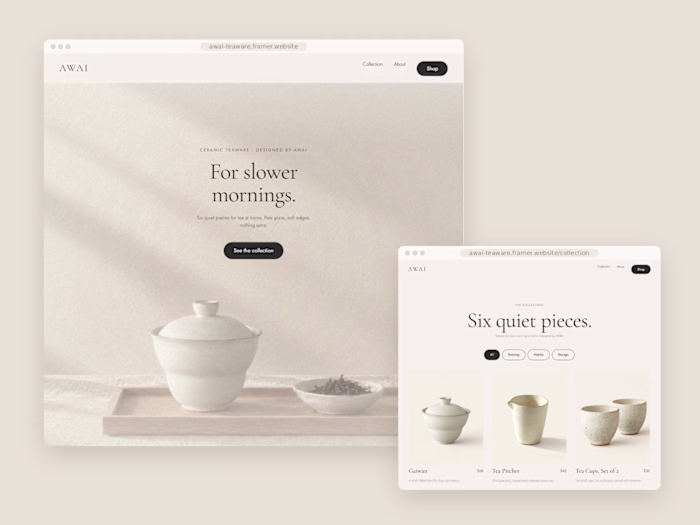 Framer Website for AWAI Teaware