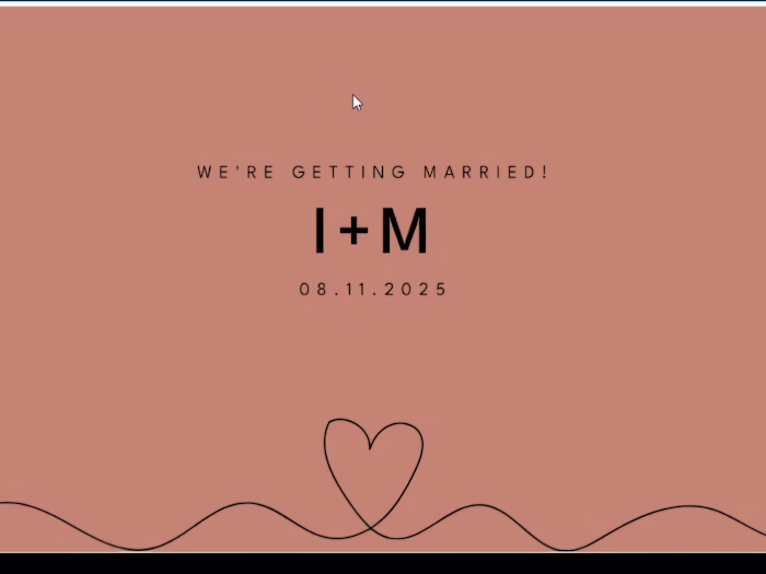 Landing wedding invitation