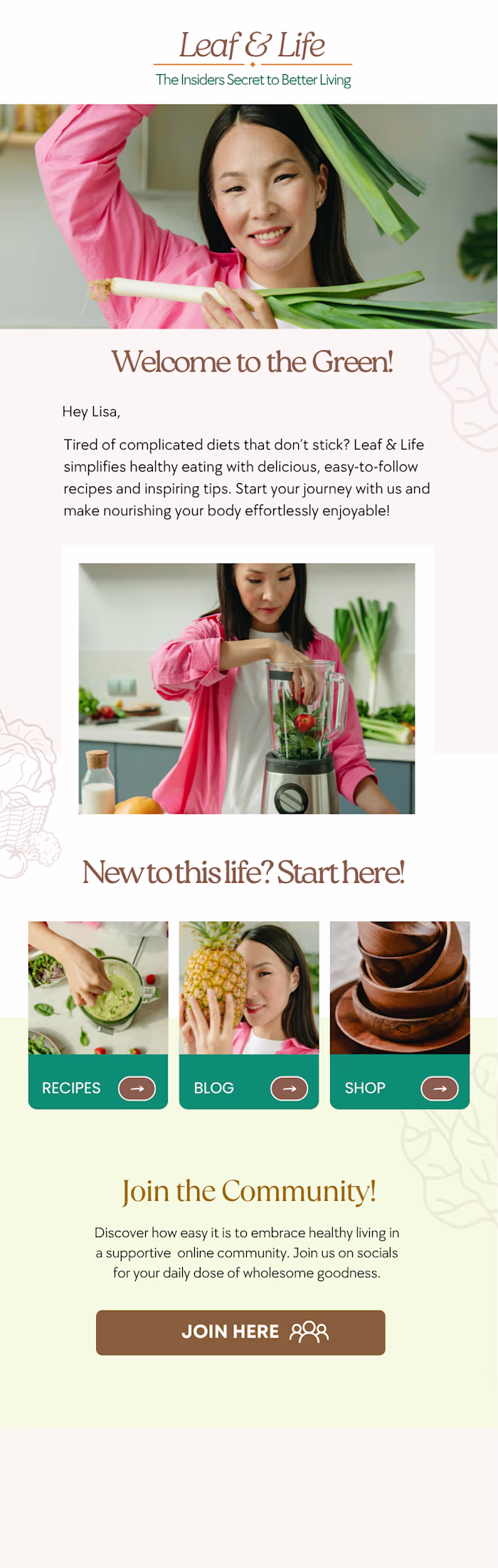 Newsletter Design Mockup for Health Coach