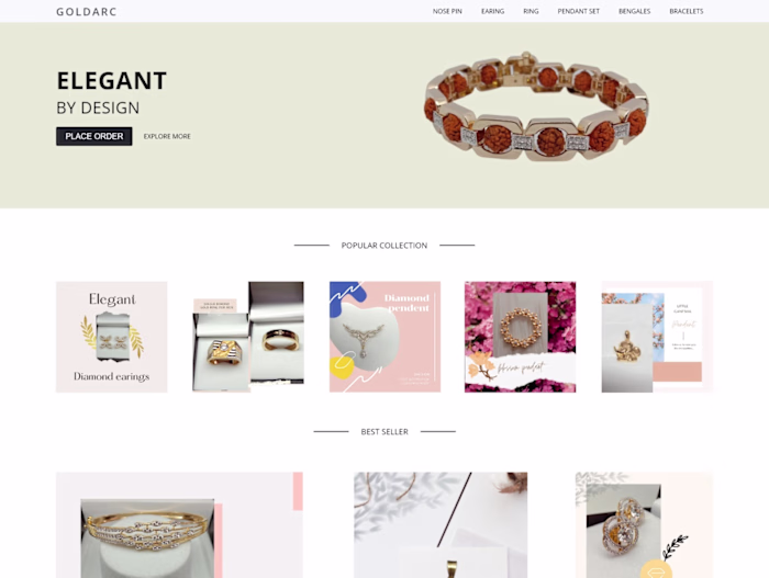 Goldarc website landing page