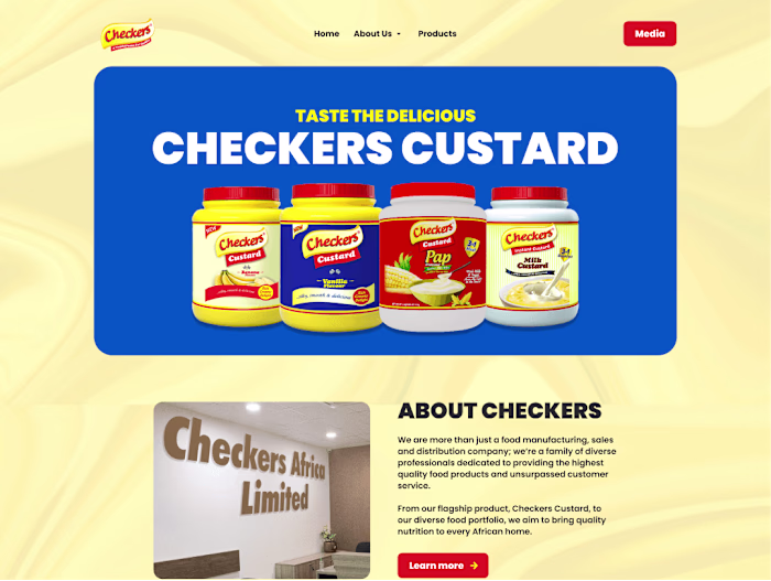Checkers Custard - Corporate FMCG Brand Website