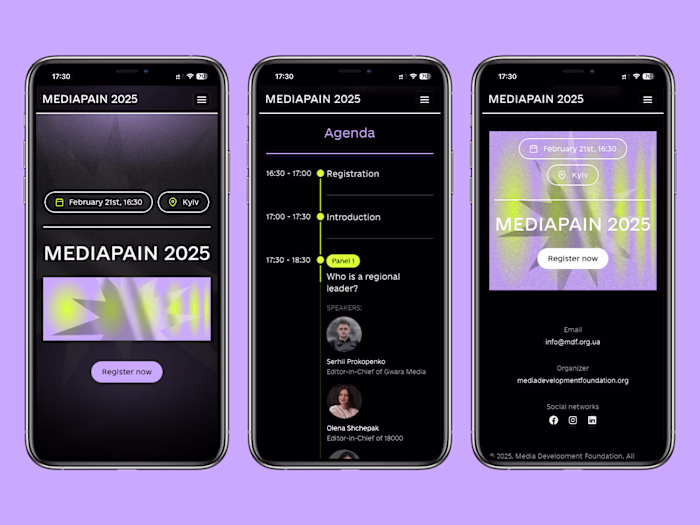 MediaPain 2025 • Framer Landing Page Design and Development