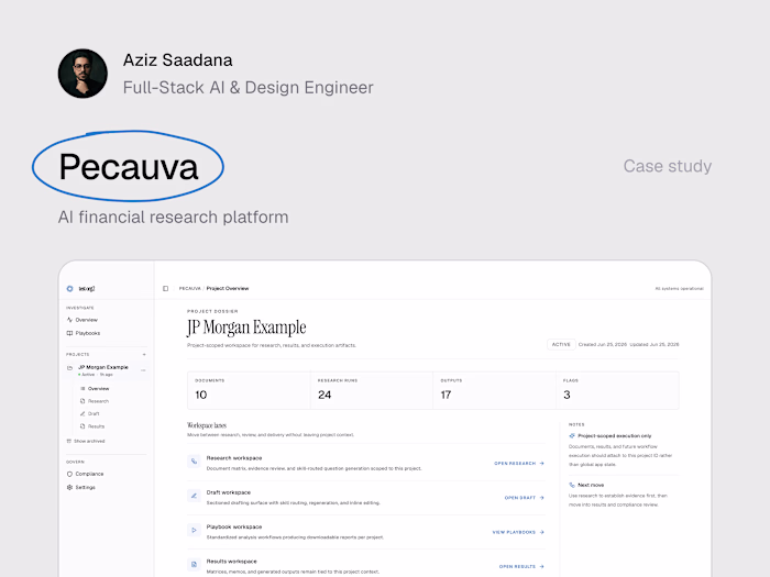 Pecauva: AI financial research platform