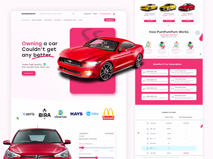 Rent a Car Website | UX UI Designer
