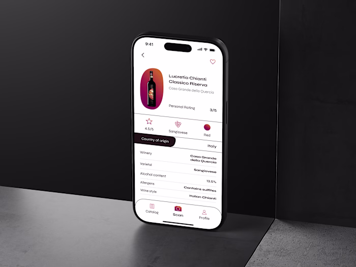 Mobile App Design — AI Wine Scanner | SaaS