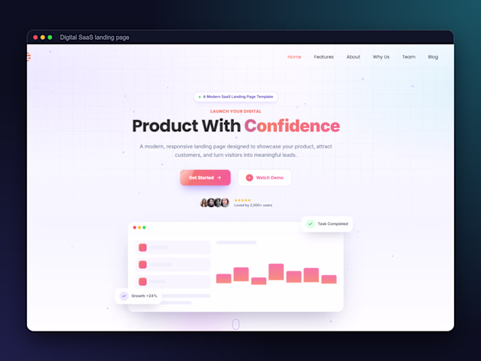 Digital SaaS Product Landing Page