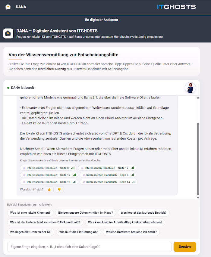DANA – Source-grounded AI Assistant, Fully Self-hosted