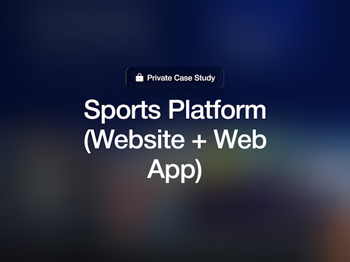 Sports Platform: Website & Web App for Tournaments & Training