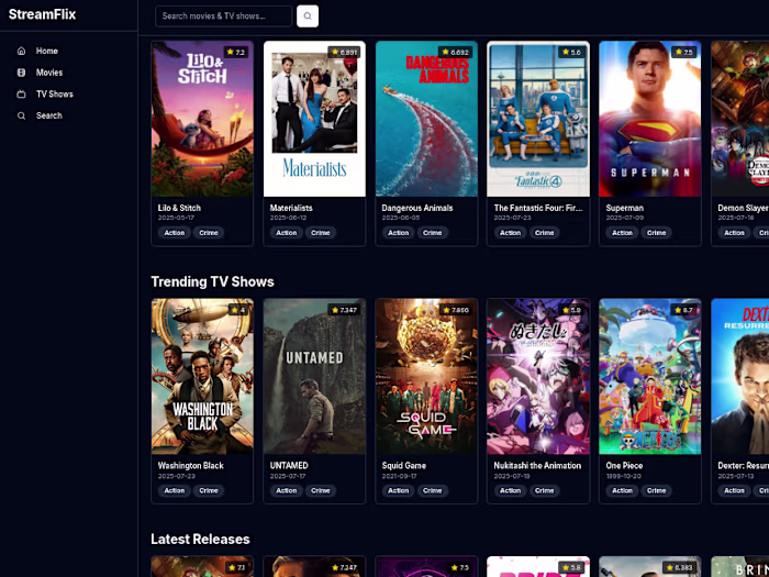 Stream-Flix Streaming Site Development