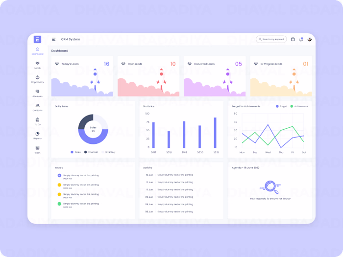 CRM Web Application UI/UX Design