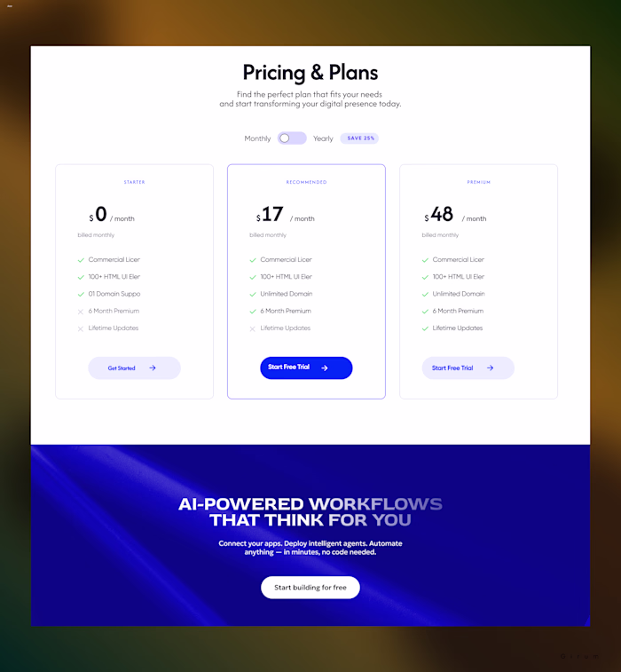 Designed this clean pricing section