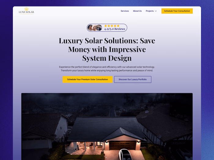 Luxe Solar 👑 | Luxury Solar Company Website Design