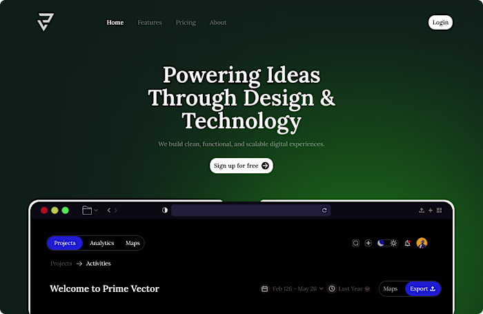 Hero section For Prime Vector