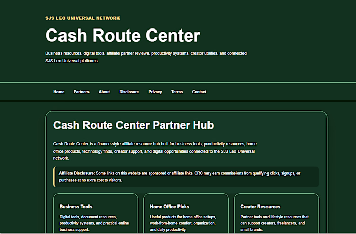 Cash Route Center— Affiliate Resource Hub