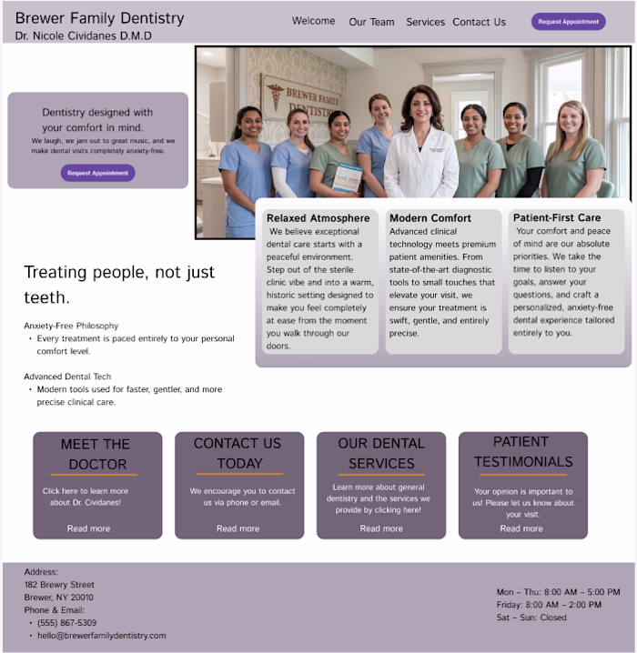 Dental Practice Landing Page Concept