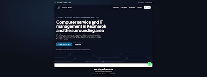 servispcdoma.sk - full redesign for an IT services company