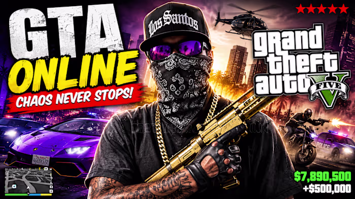 GTA V YouTube Thumbnail High CTR Gaming Design