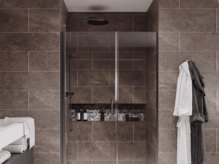 Slimline-2 Hinged Shower Door - Matte Black - For All Othe
