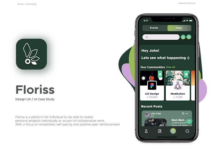 Floriss | Reebok | Social & Projects concept app 