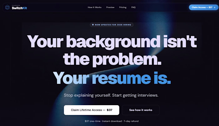 CareerSwitchKit — Product Landing Page
