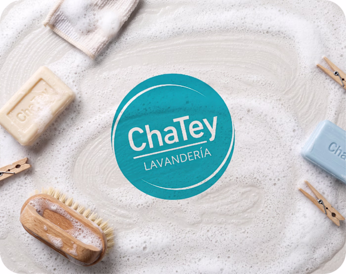 ChaTey Lavandería - Identidad de marca y aplicaciones