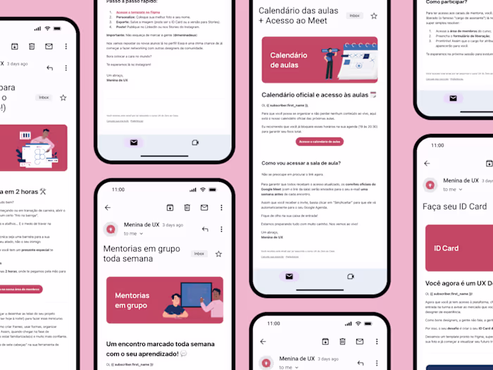 Email Marketing Design — Menina de UX (Onboarding Sequence, Kit)