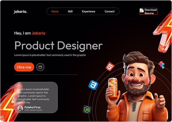 Built to highlight personal branding, strong visual hierarch...